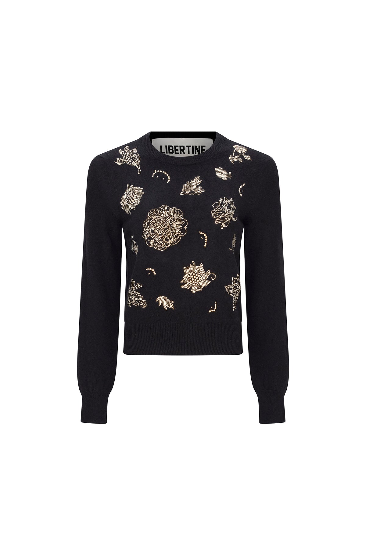 'GOLDEN FLORA' SHRUNKEN PULLOVER SWEATER - - Libertine