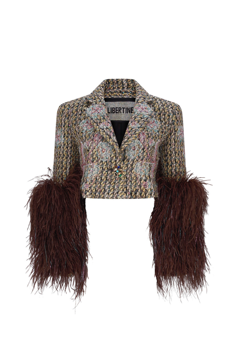 'PARTY GIRL' FEATHERED MARGARET JACKET - - Libertine