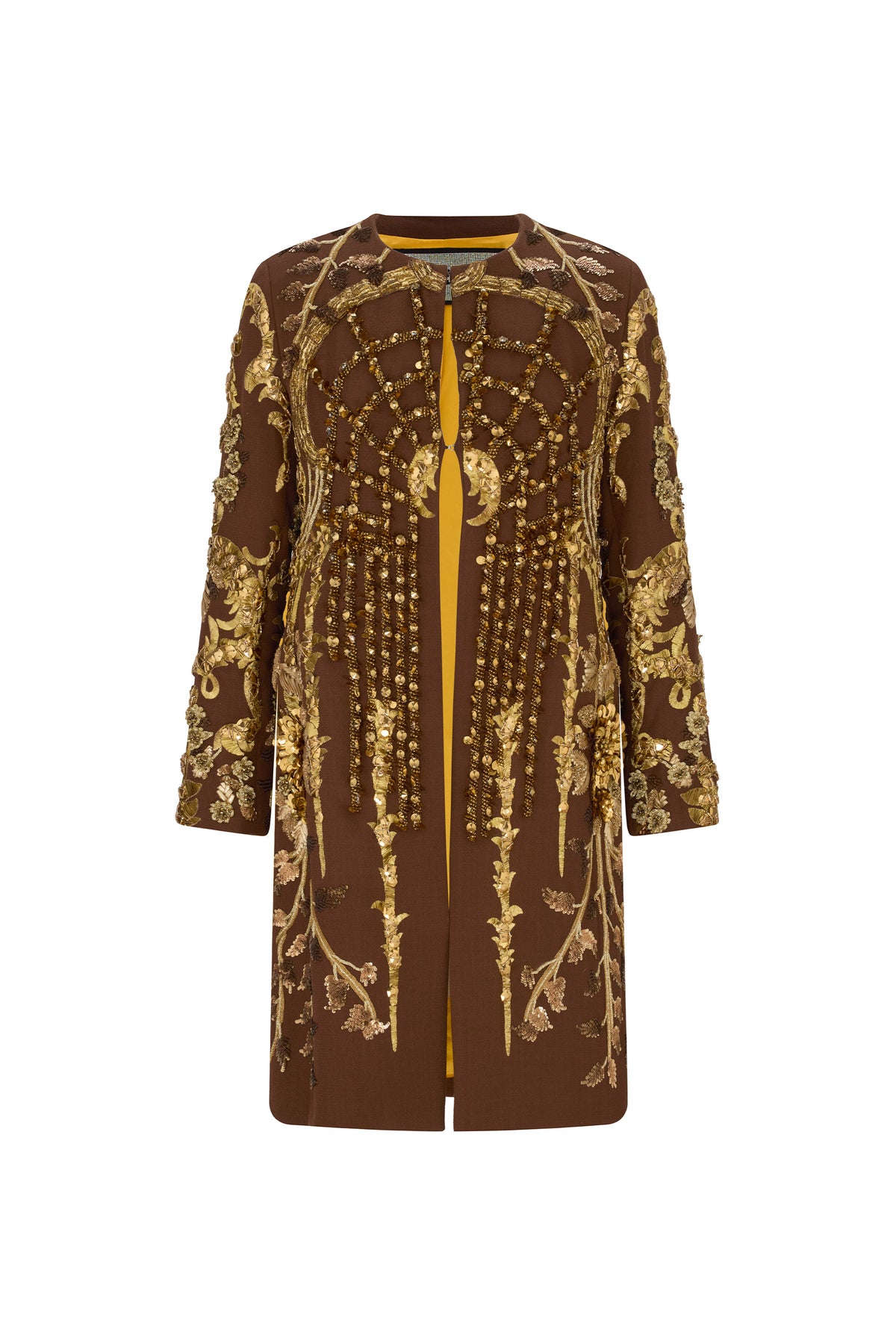 'SANSSOUCI' EMBELLISHED CLASSIC COLLARLESS COAT - - Libertine