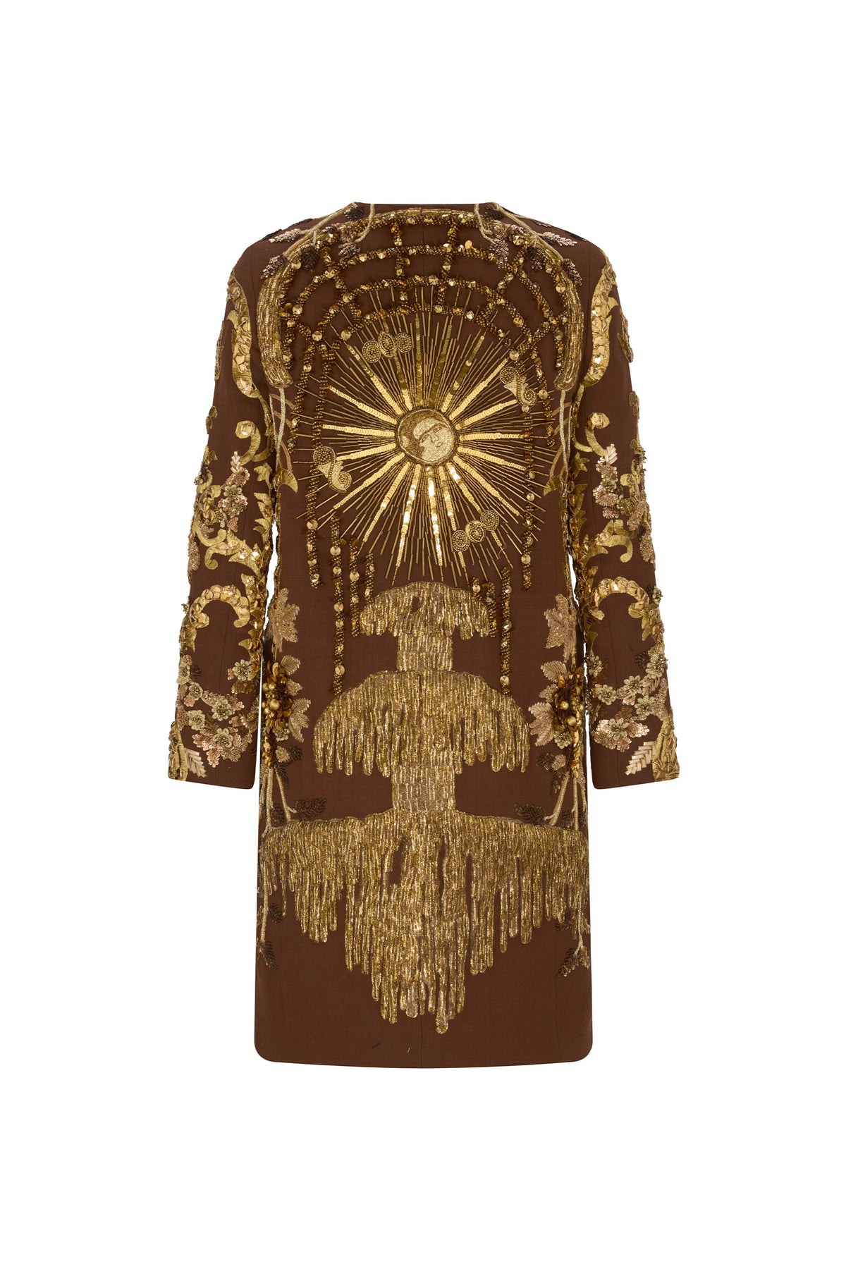 'SANSSOUCI' EMBELLISHED CLASSIC COLLARLESS COAT - - Libertine