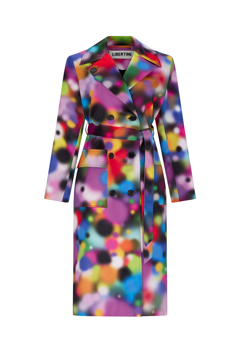 'SPRAY PAINT' LONG TRENCH COAT - - Libertine
