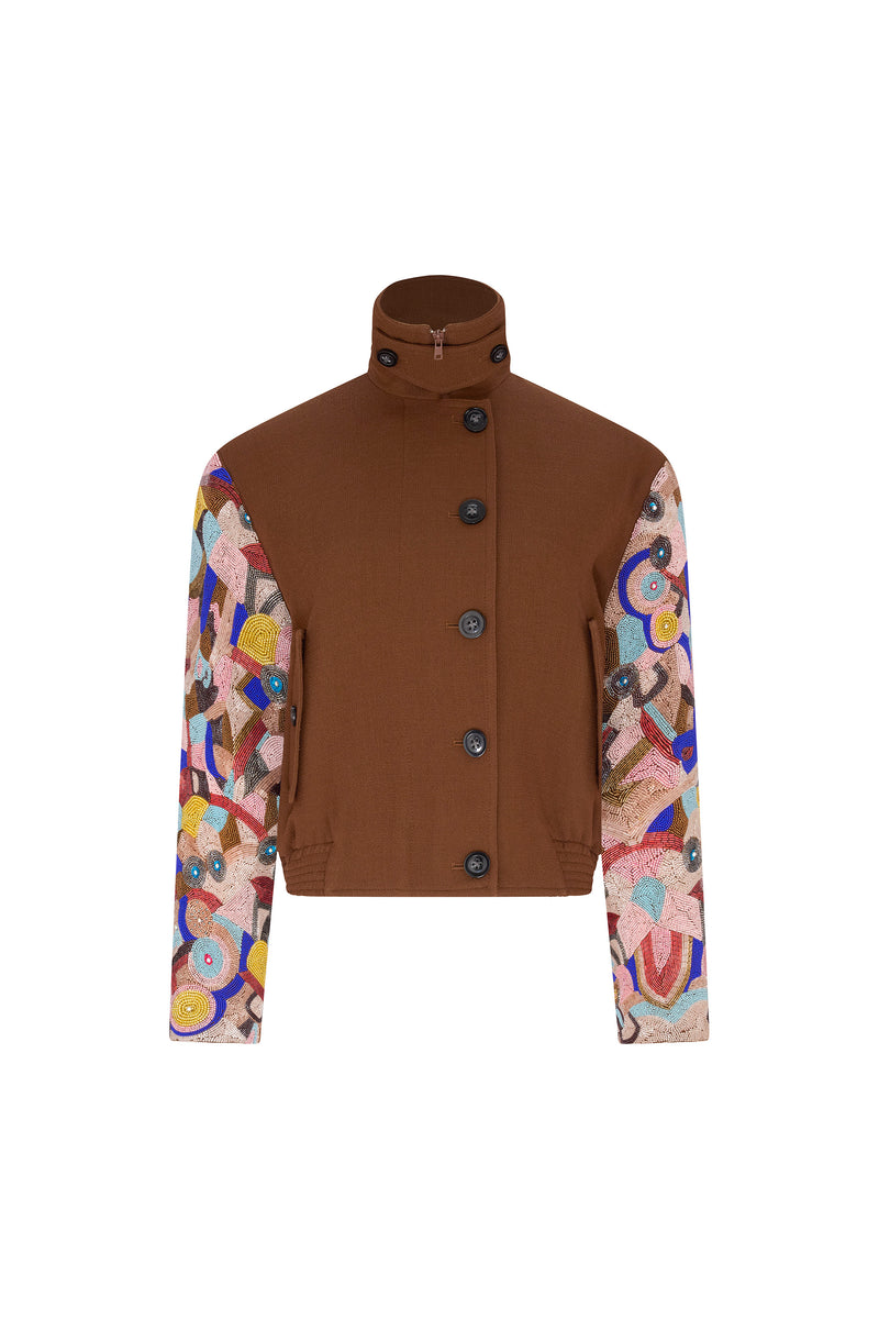 'CUBIST' EMBELLISHED AVIATOR JACKET - - Libertine