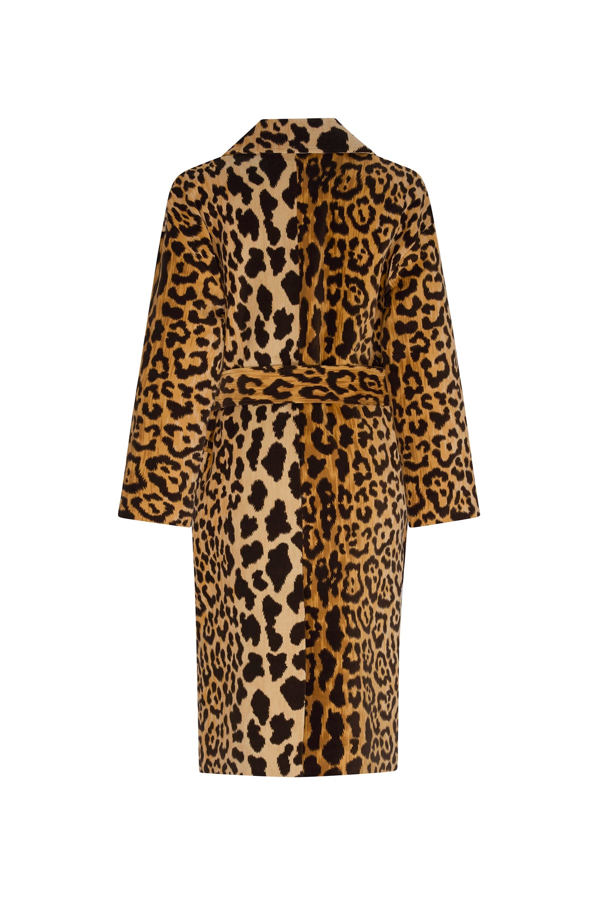 'VELVET LEOPARDO' NOTCHED LAPEL WRAP COAT - - Libertine