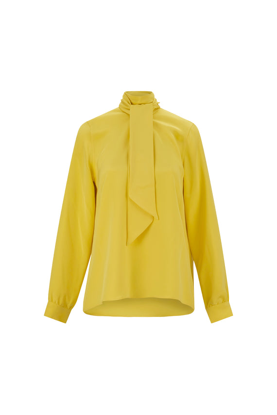 'NANCY LANCASTER YELLOW' SLIM KEITH TIE BLOUSE -  - Libertine