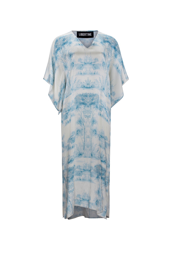 'Blue Pastoral' Kaftan Dress -  - Libertine