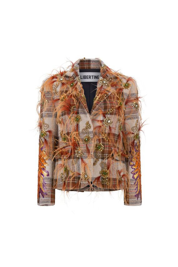 'SCOTTISH HIGHLANDS' EMBELLISHED L/S SHORT JACKET - - Libertine - Main image