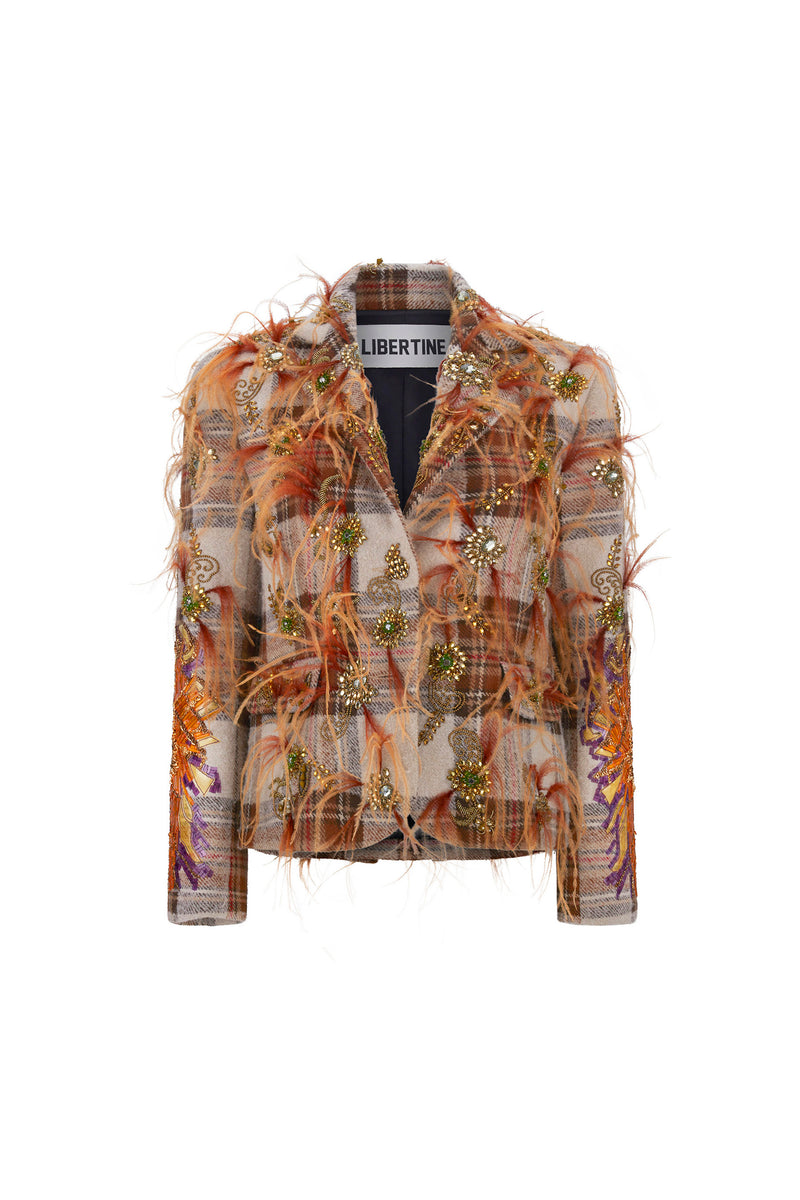 'SCOTTISH HIGHLANDS' EMBELLISHED L/S SHORT JACKET - - Libertine