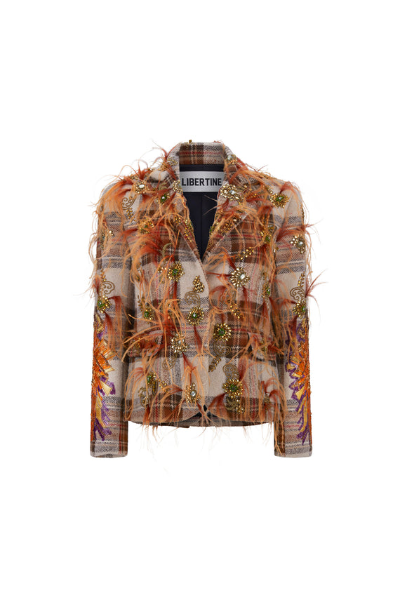 'SCOTTISH HIGHLANDS' EMBELLISHED L/S SHORT JACKET -  - Libertine