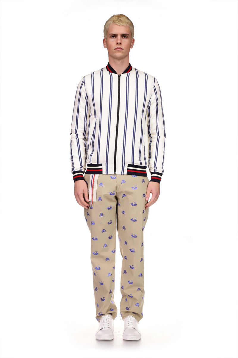 Screen Vintage French Ticking Stripe Bomber Jacket - Men's Jackets & Coats - Libertine