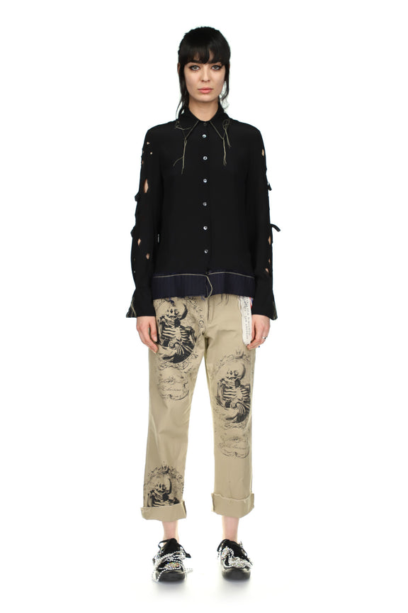 Women's Black 'Ghosting Glass' Khaki Pants - Women's Bottoms - Libertine