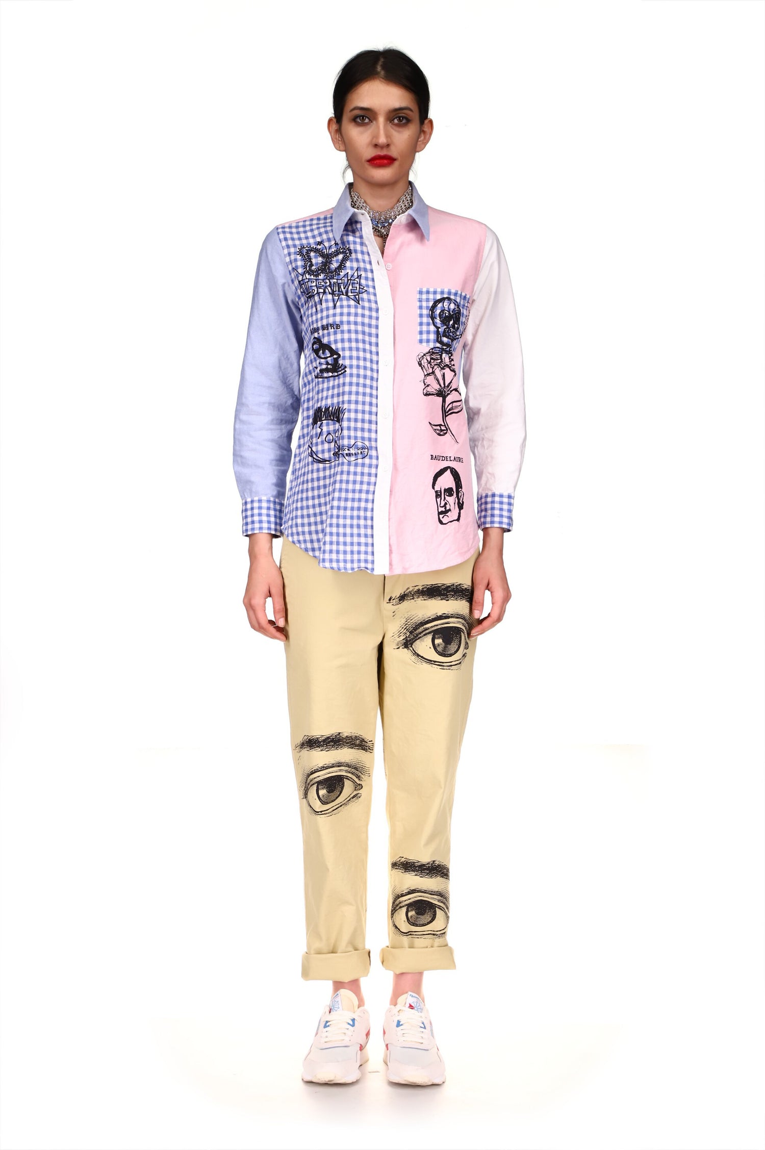 'ROCK N ROLL' New FUN CLASSIC SHIRT WITH POCKET COLORBLOCK / XL