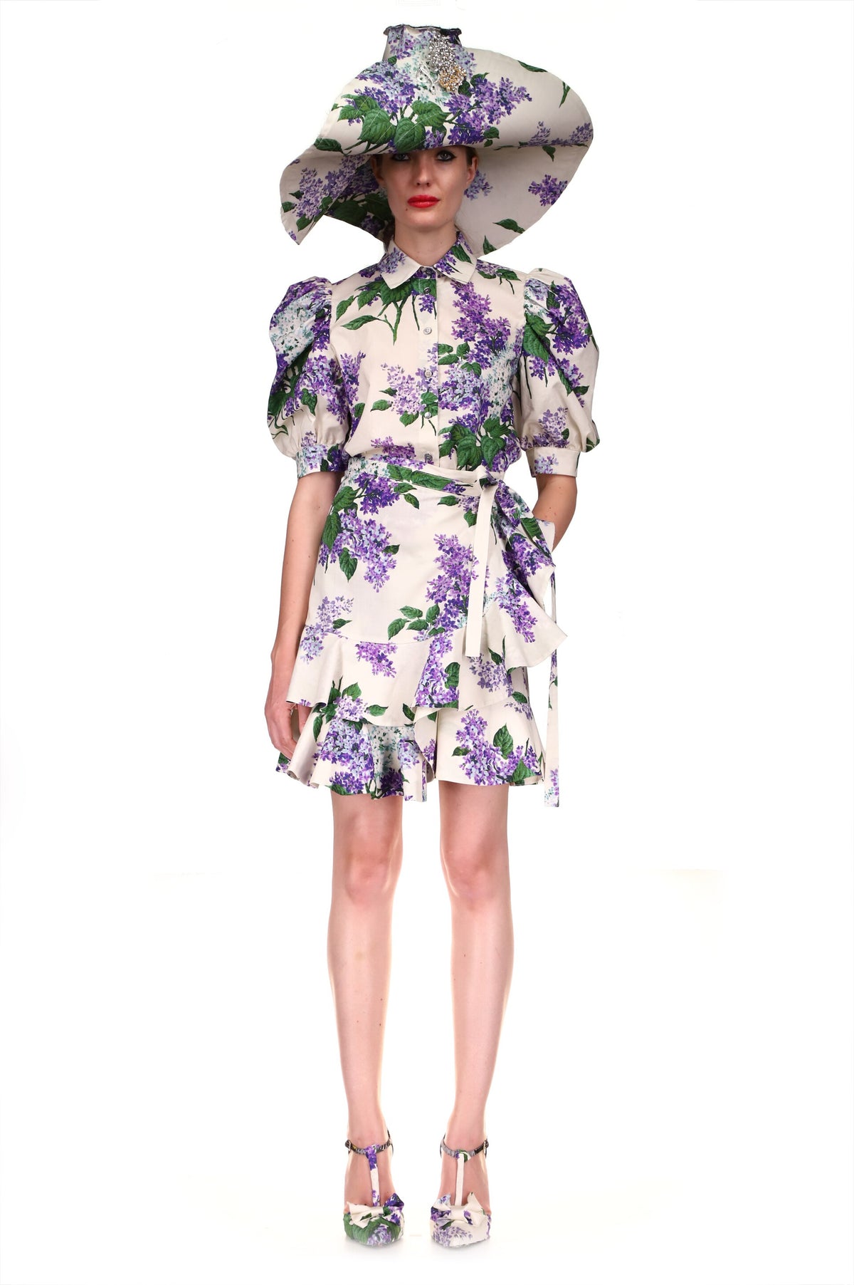 'LILAC GARDEN' PUFF SLEEVE BLOUSE - TOPS - Libertine