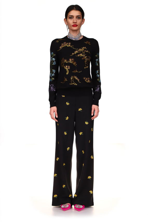 'KYOTO GARDENS' SILKY CASHMERE PULLOVER - SWEATERS - Libertine - Main image