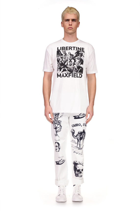 'MEGA YACHT' MEN'S WHITE CHINOS - PANTS - Libertine - Main image