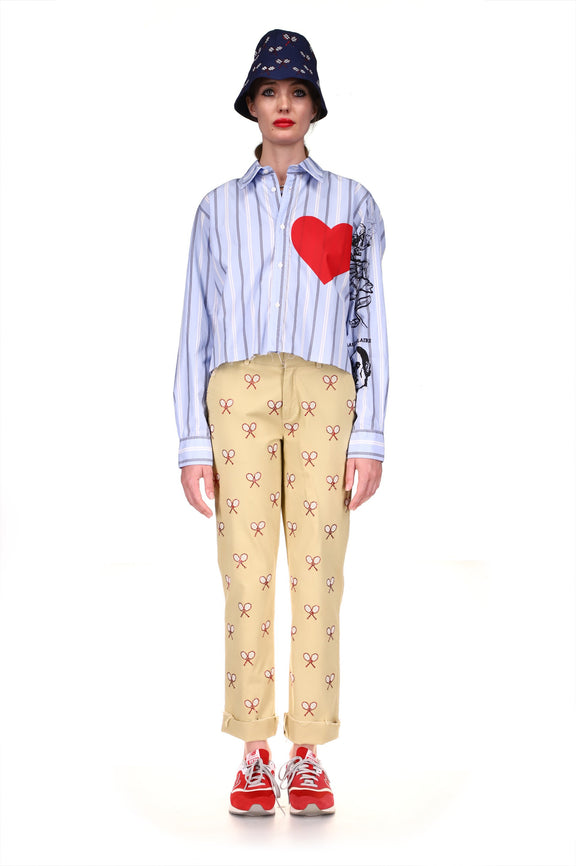 'WE'VE GOT HEART' CROPPED CLASSIC SHIRT - CLASSIC SHIRTS - Libertine