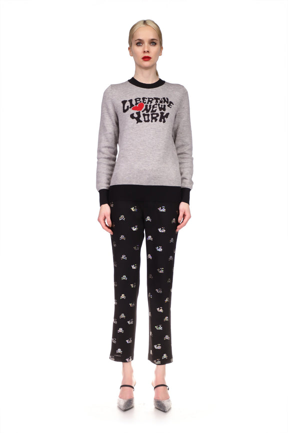 'Skull Crossbones and Whales' Narrow Pants - Women's Bottoms - Libertine