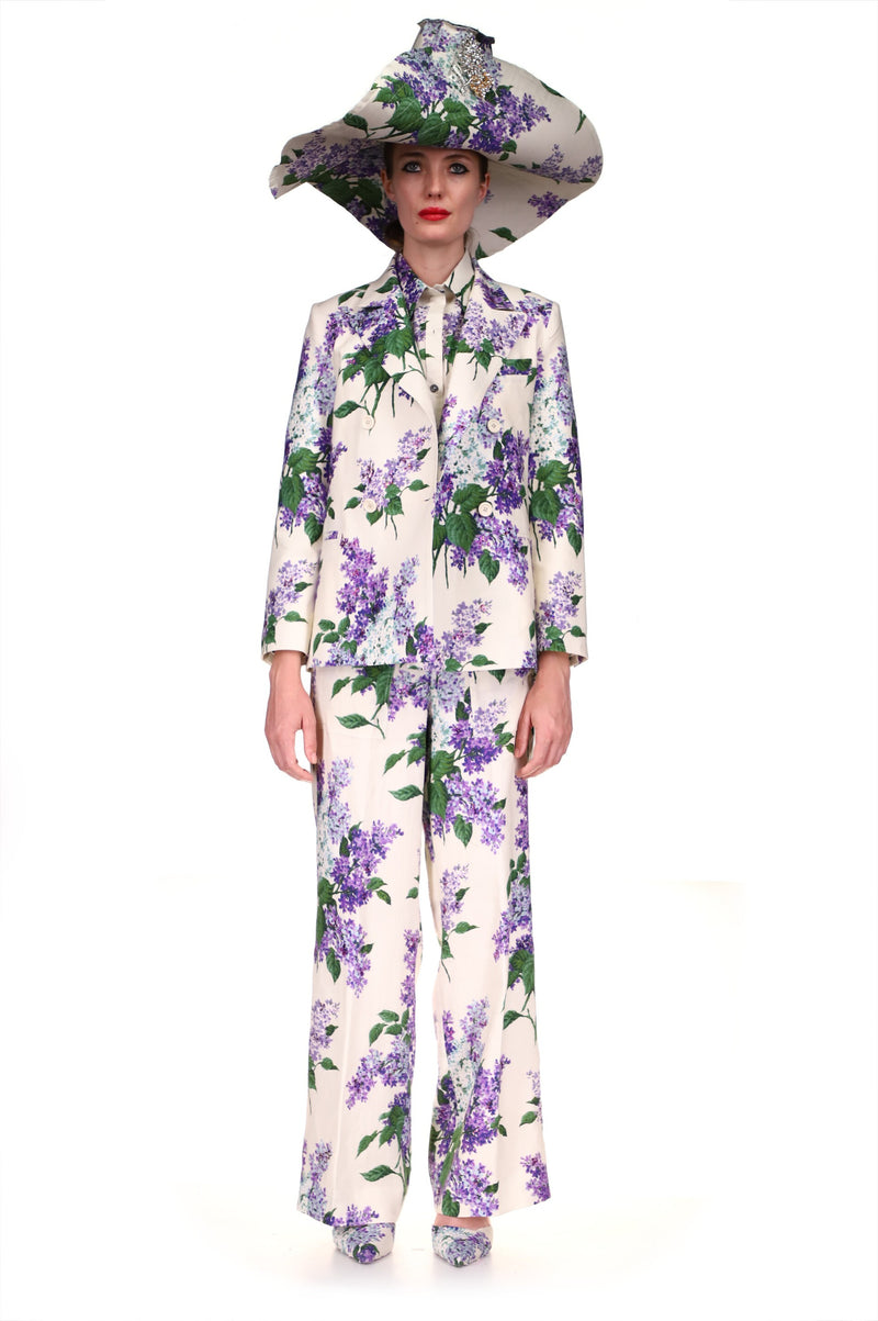 'EMBELLISHED LILAC GARDEN' DOUBLE BREASTED BLAZER - BLAZERS - Libertine