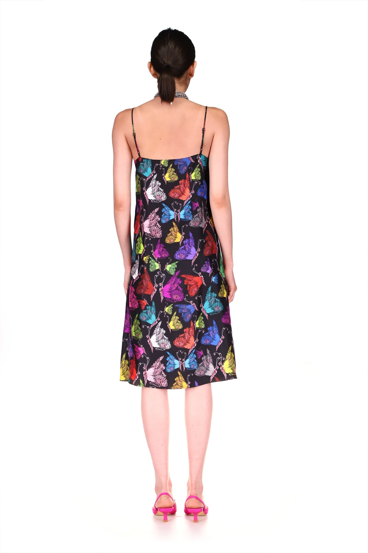 'MILLE PAPILLONS' STRAIGHT SLIP DRESS - DRESSES - Libertine