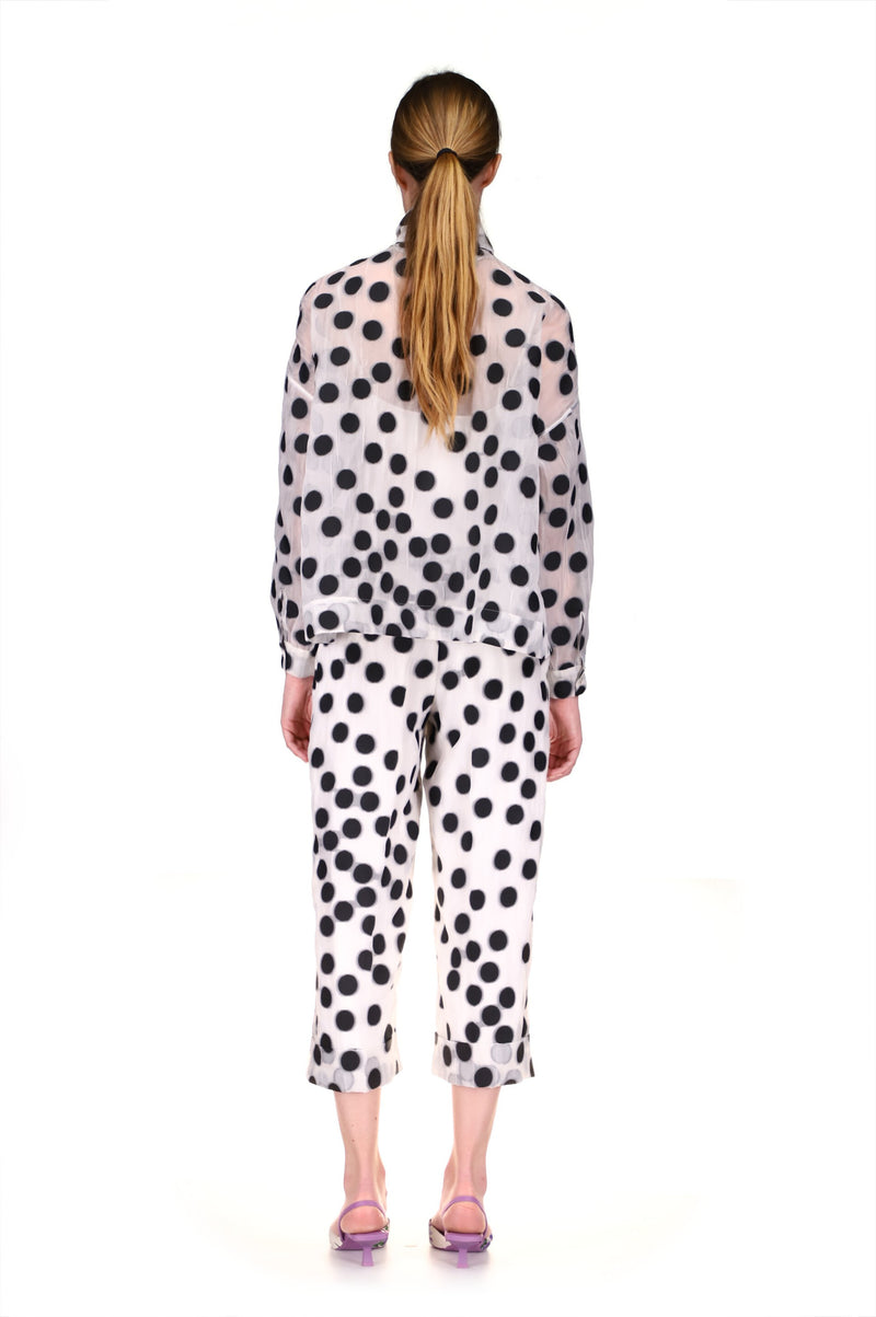 'PEGGY DOTS' CROPPED PLEATED PANTS - PANTS - Libertine