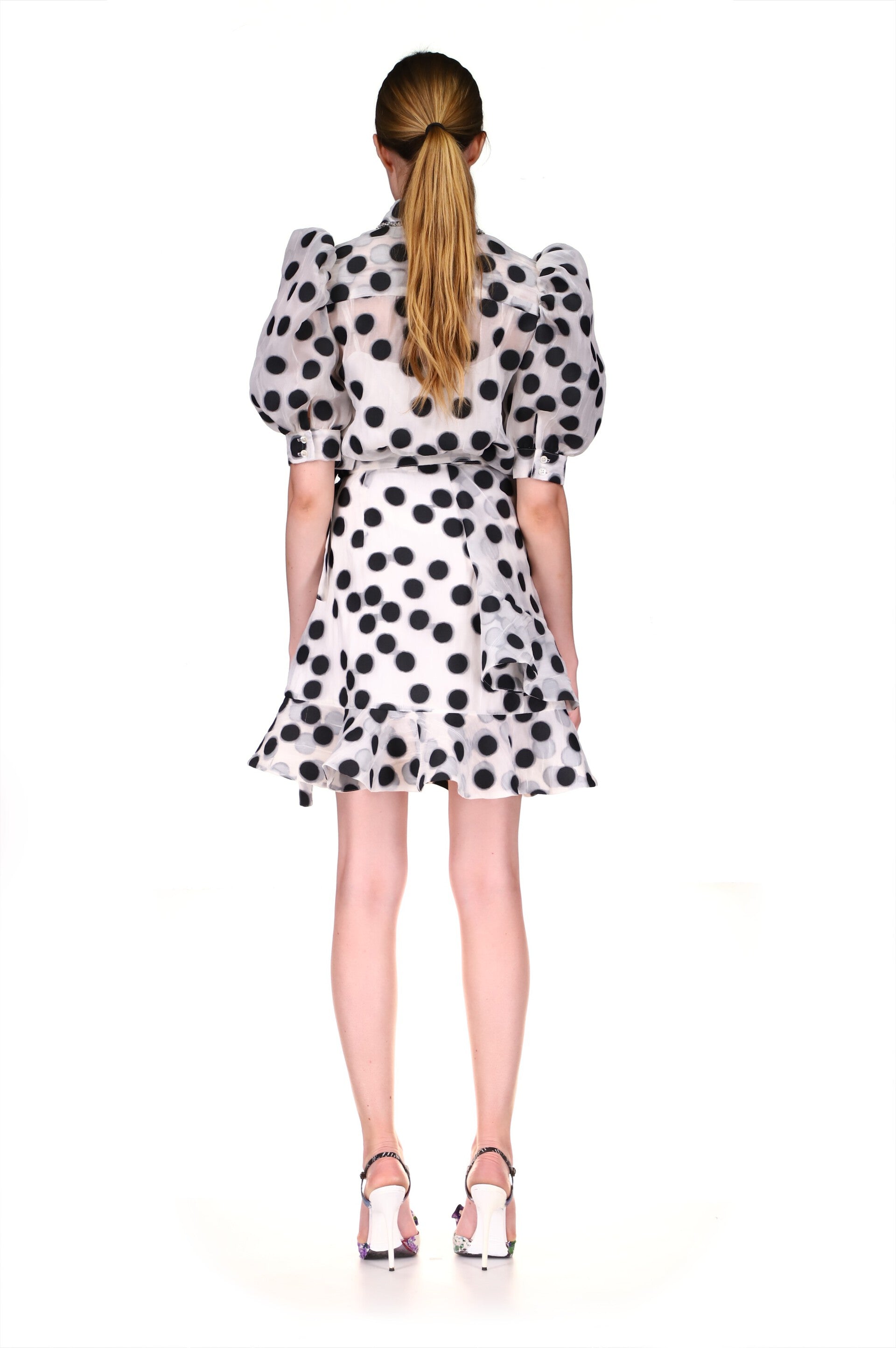 'PEGGY DOTS' PUFF SLEEVE BLOUSE - TOPS - Libertine