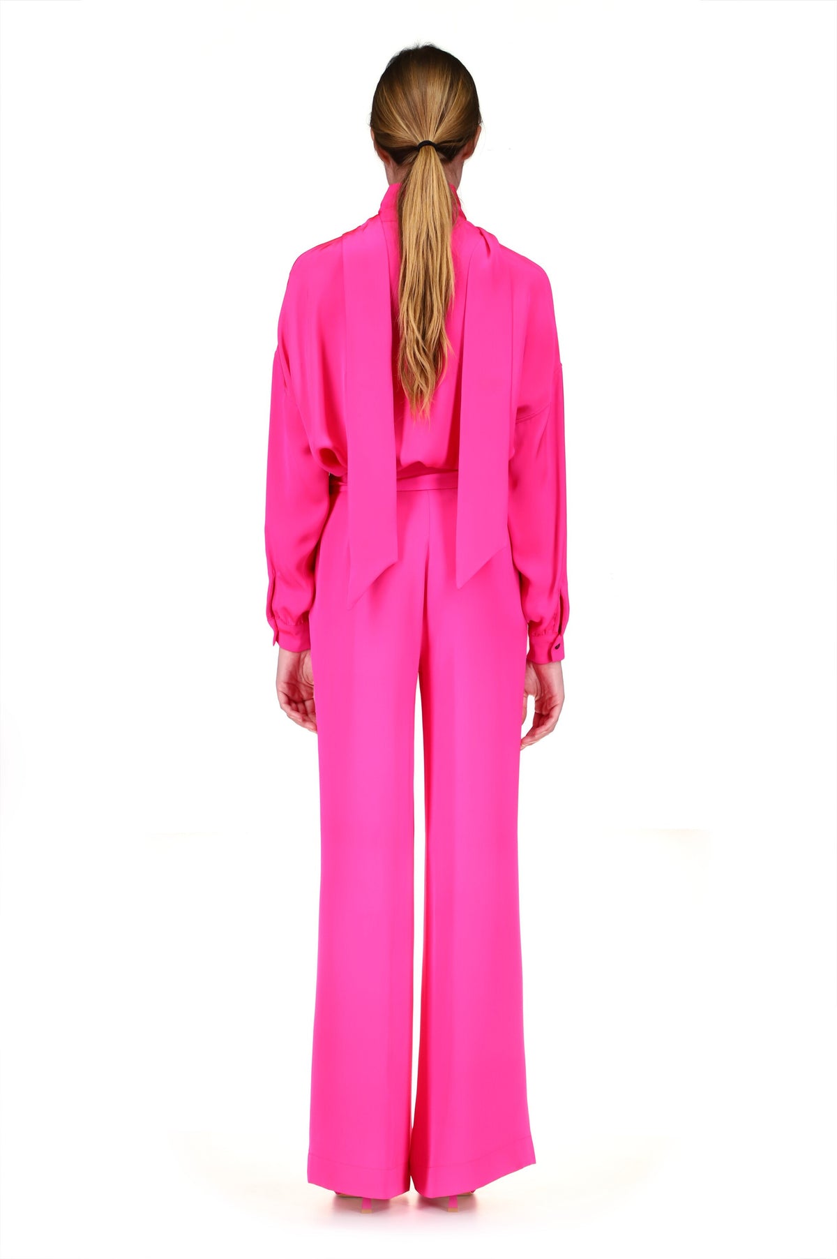 'OVERSATURATED SILKS' PINK WIDE LEG TROUSERS - PANTS - Libertine