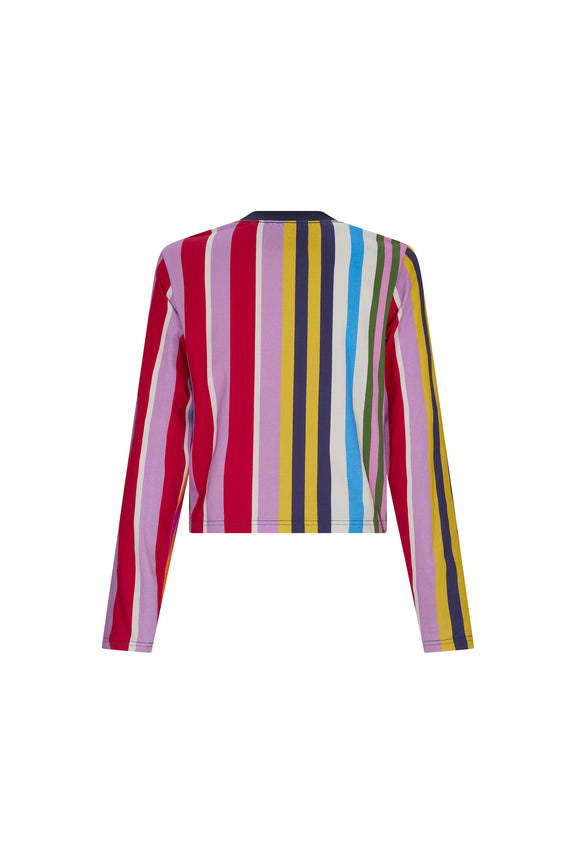 'TANGIER STRIPE' CROPPED LONG SLEEVE T SHIRT - - Libertine