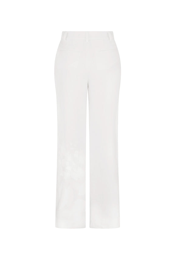 'WHITE ON WHITE HAND SILK SCREEN' SAILOR PANT - - Libertine