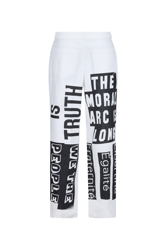 'DEMOCRACY' CROPPED WIDE LEG PANT - - Libertine