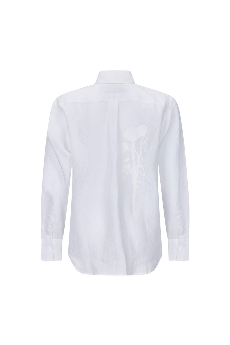 'WHITE ON WHITE HAND SILK SCREEN' NEW CLASSIC SHIRT - - Libertine