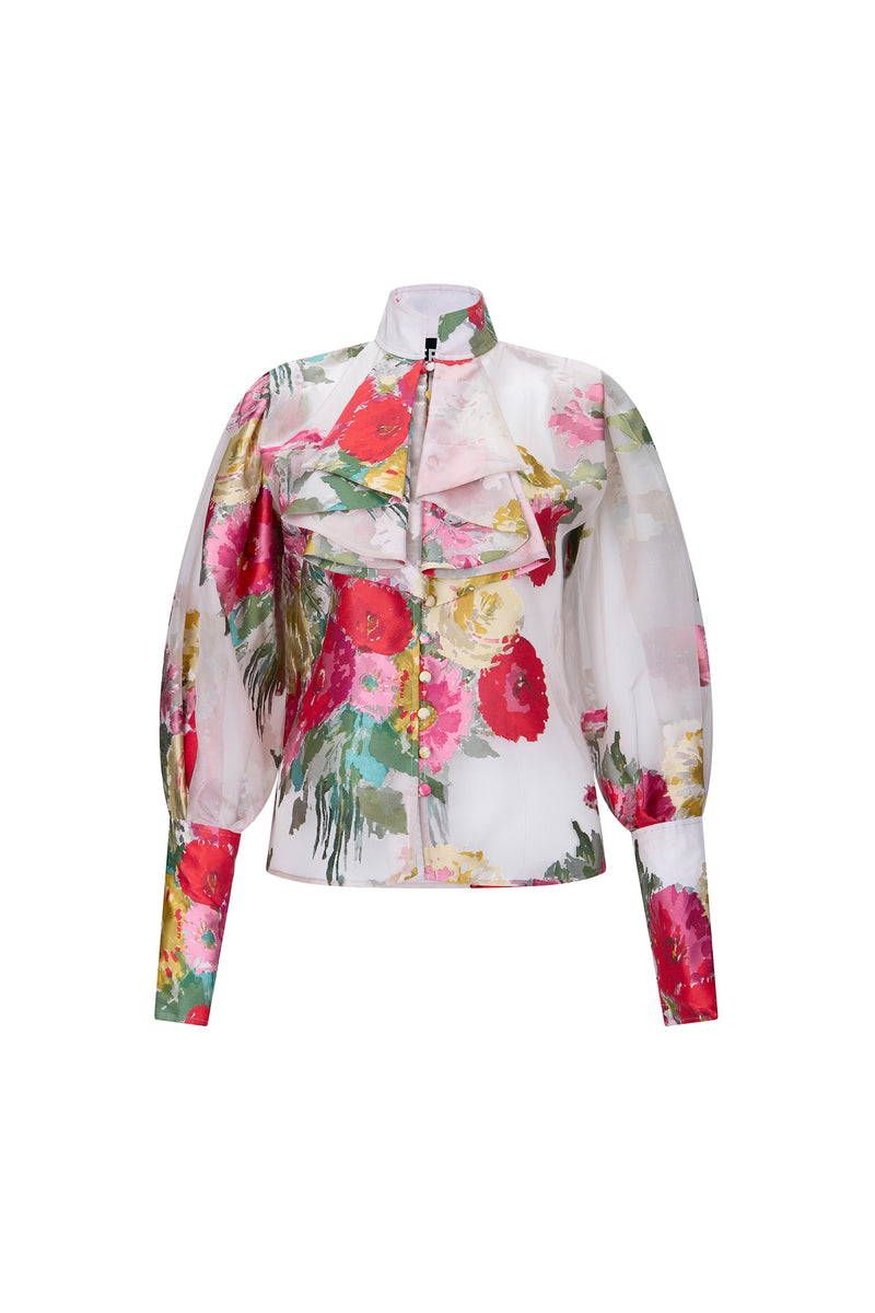 'PAT NIXON' BISHOP SLEEVE BLOUSE - - Libertine