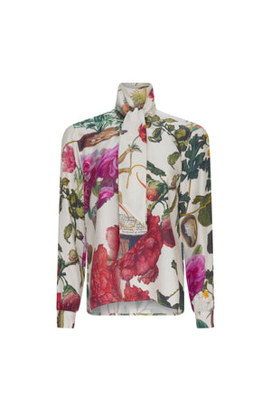 'HOLLYHOCK' SLIM KEITH TIE BLOUSE