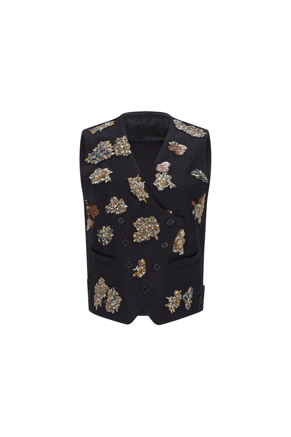 'LAVISH GARDEN' EMBELLISHED WAISTCOAT - - Libertine - Main image