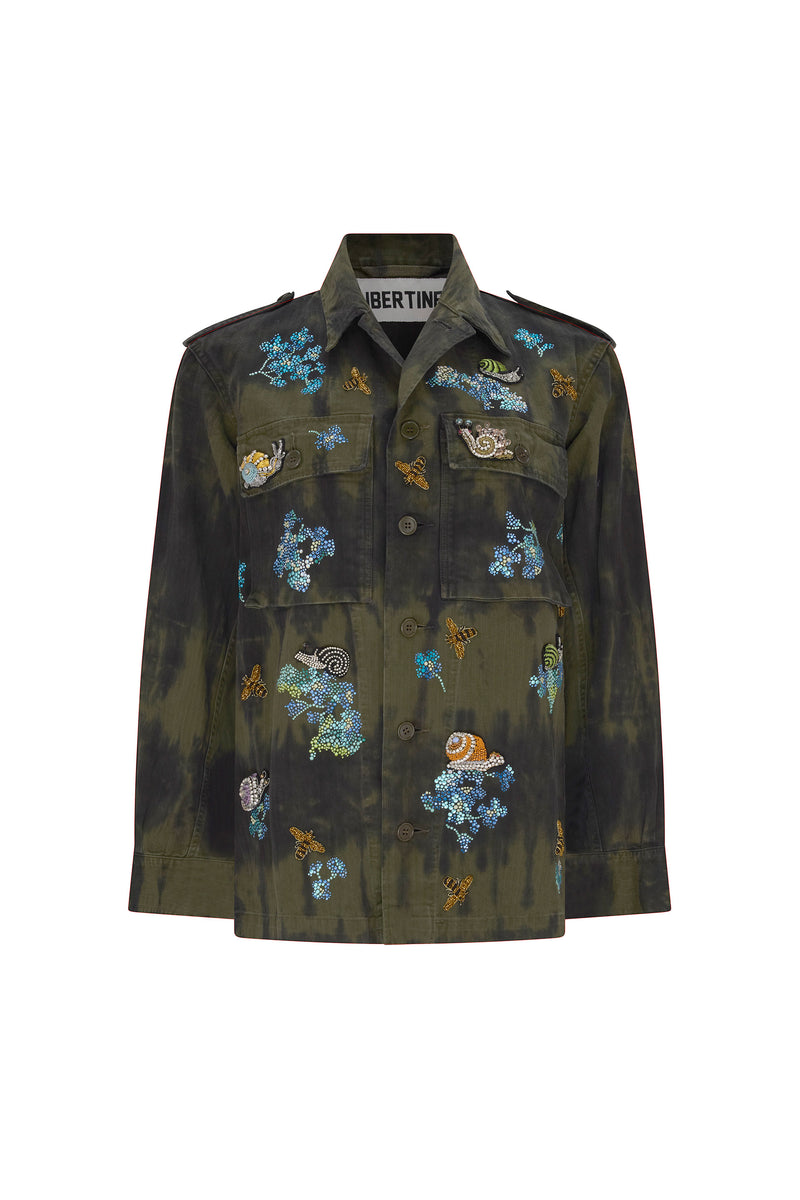 'BUSY GARDEN' VINTAGE FRENCH MILITARY JACKET - - Libertine