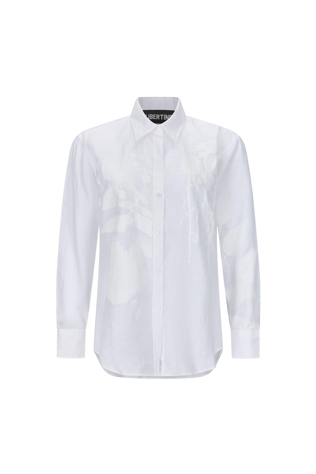 'WHITE ON WHITE HAND SILK SCREEN' NEW CLASSIC SHIRT - - Libertine