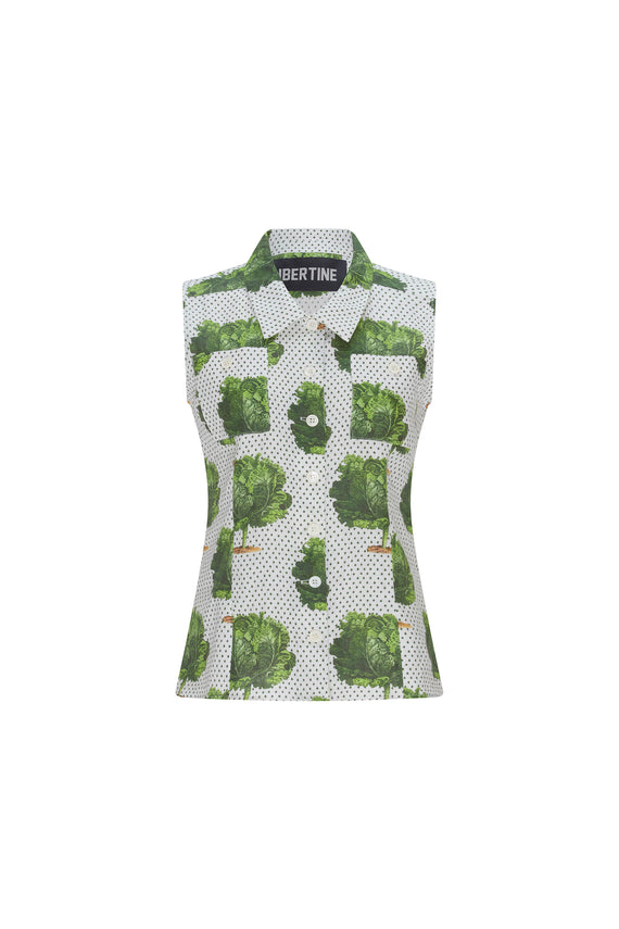 'LETTUCE DANCE TO THE BEET' MARTHA BLOUSE - - Libertine - Main image