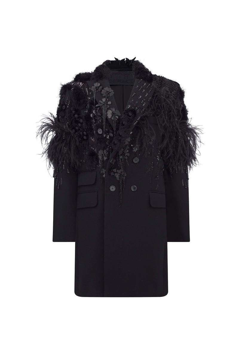 'LABYRINTH' EMBELLISHED DOUBLE BREASTED COAT - - Libertine