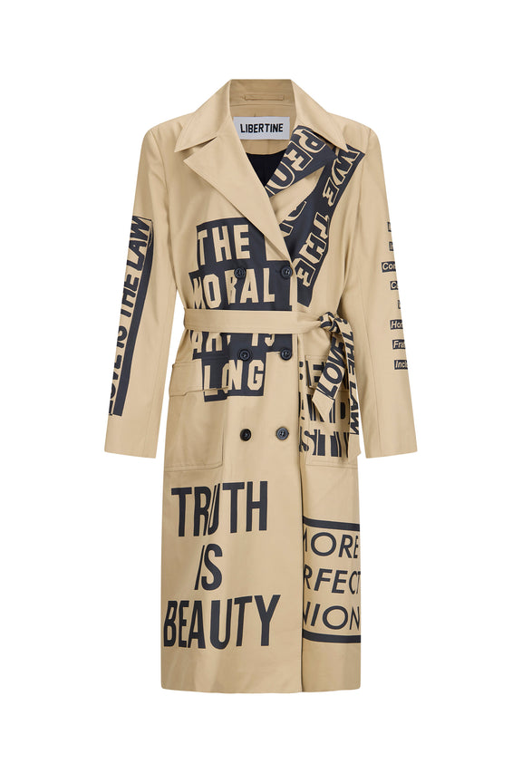 'DEMOCRACY' LONG LEAN TRENCH - - Libertine