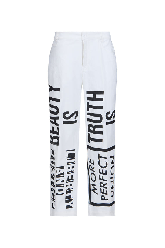 'DEMOCRACY' CROPPED WIDE LEG PANT - - Libertine - Main image