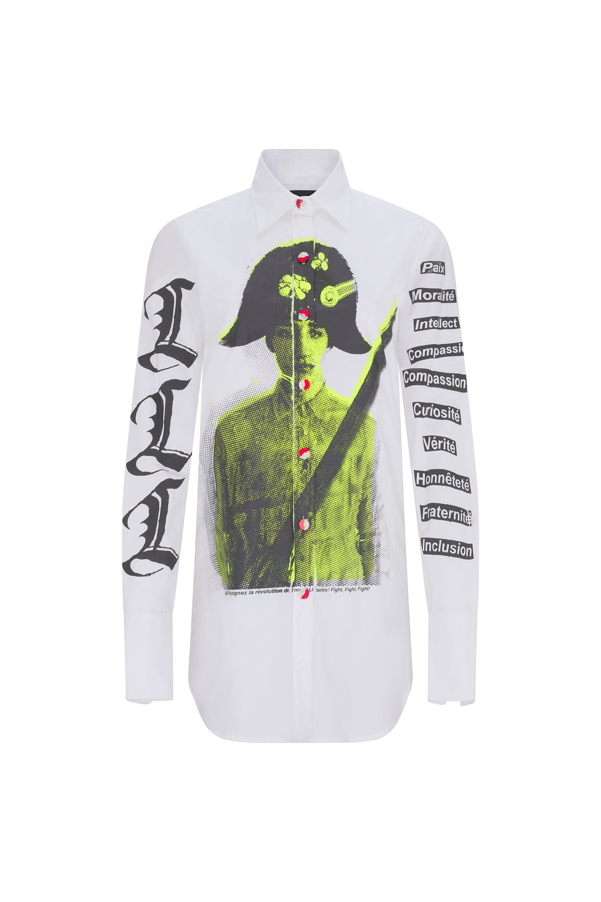 'PAIX SILK SCREEN' LONG CLASSIC SHIRT - - Libertine