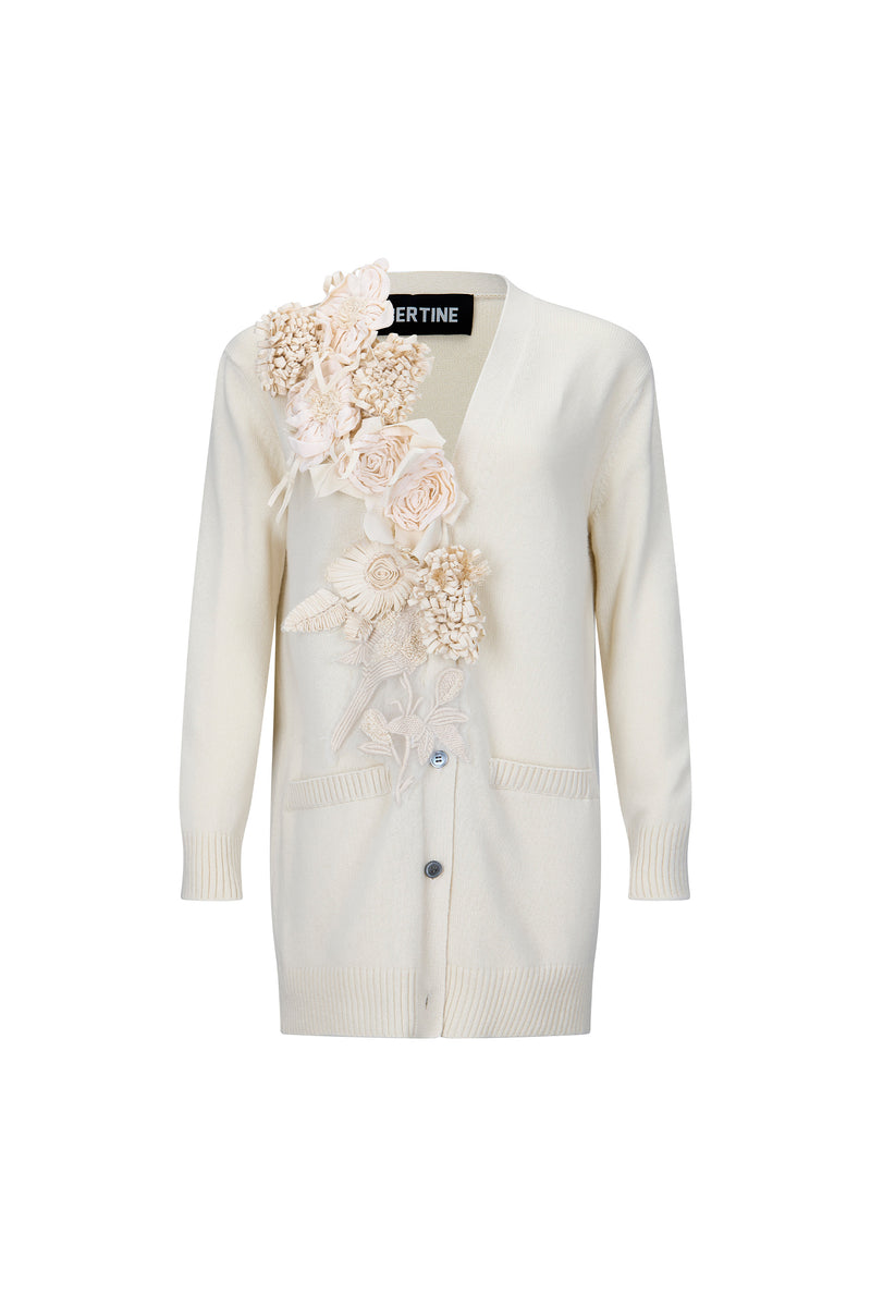 'FABRIC FLOWERS' OVERSIZED CARDIGAN - - Libertine