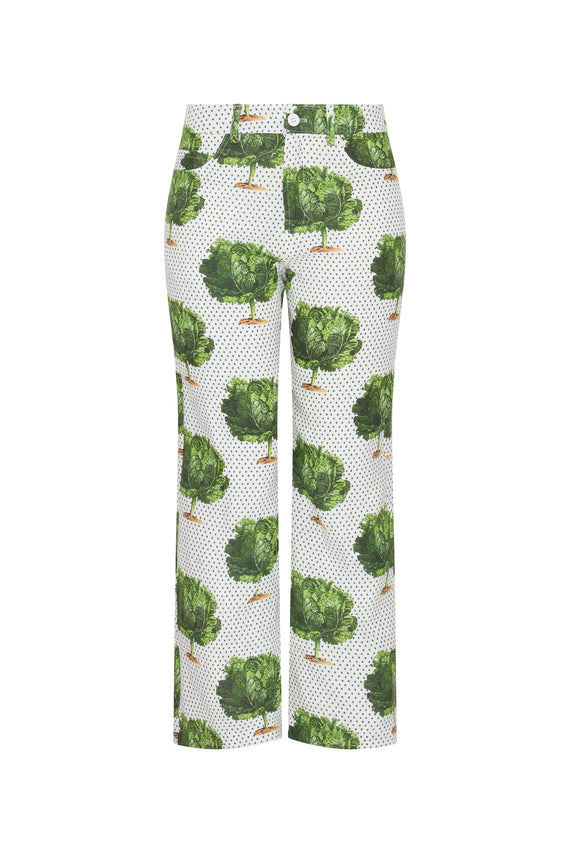 'LETTUCE DANCE TO THE BEET' CROPPED WIDE LEG PANT - - Libertine - Main image