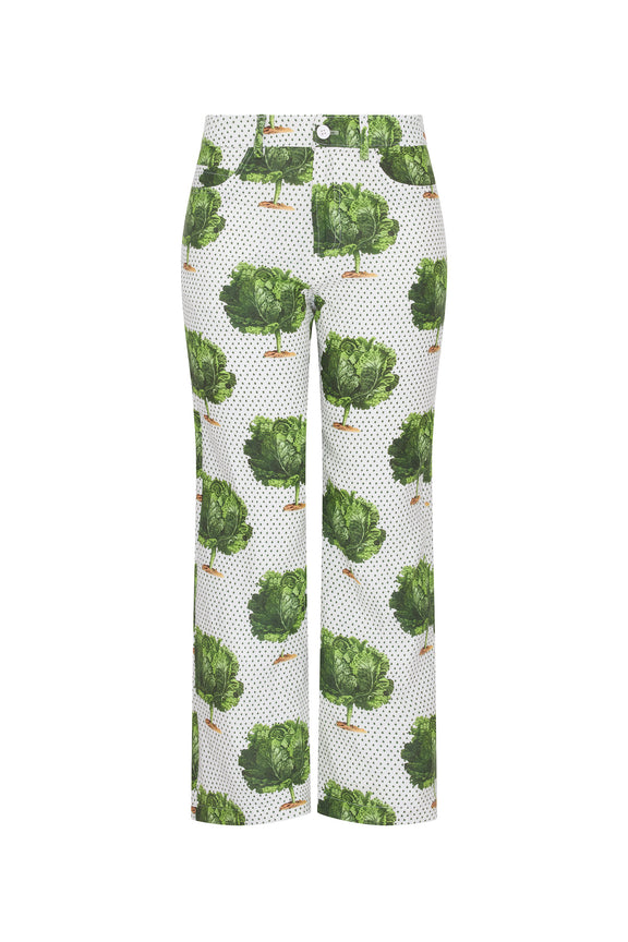 'LETTUCE DANCE TO THE BEET' CROPPED WIDE LEG PANT - - Libertine
