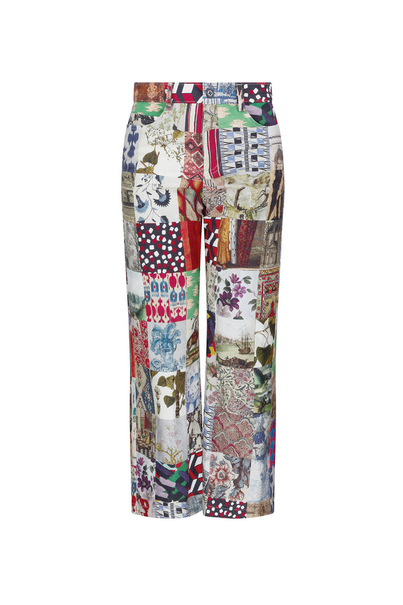 'BLOOMSBURY COLLAGE' CROPPED WIDE LEG PANT - PANTS - Libertine