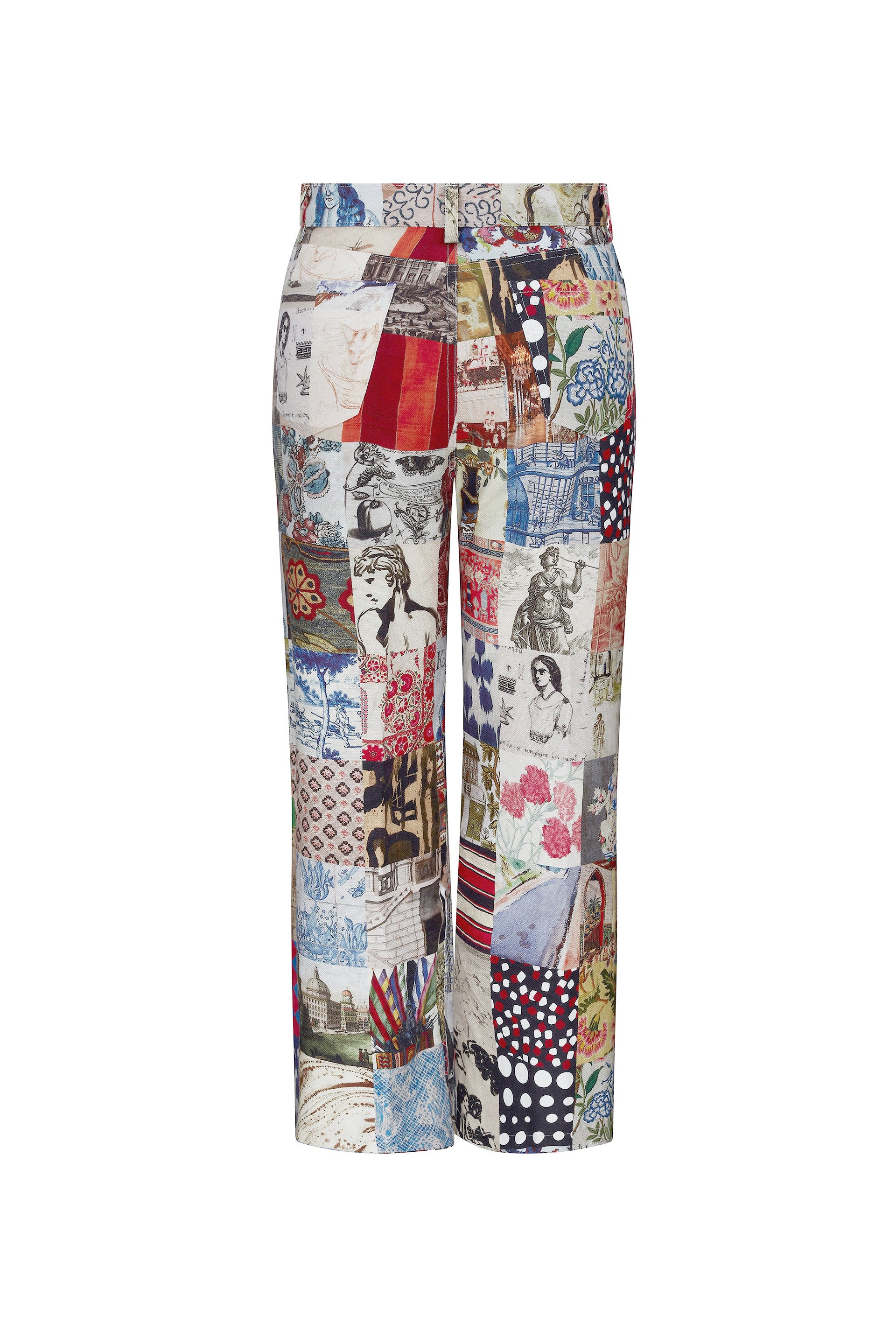 'BLOOMSBURY COLLAGE' CROPPED WIDE LEG PANT - PANTS - Libertine