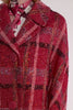 'RED BOUCLE HEAVY STARDUST' L/S PATCH POCKET COAT W/ CRYSTALS - - Libertine