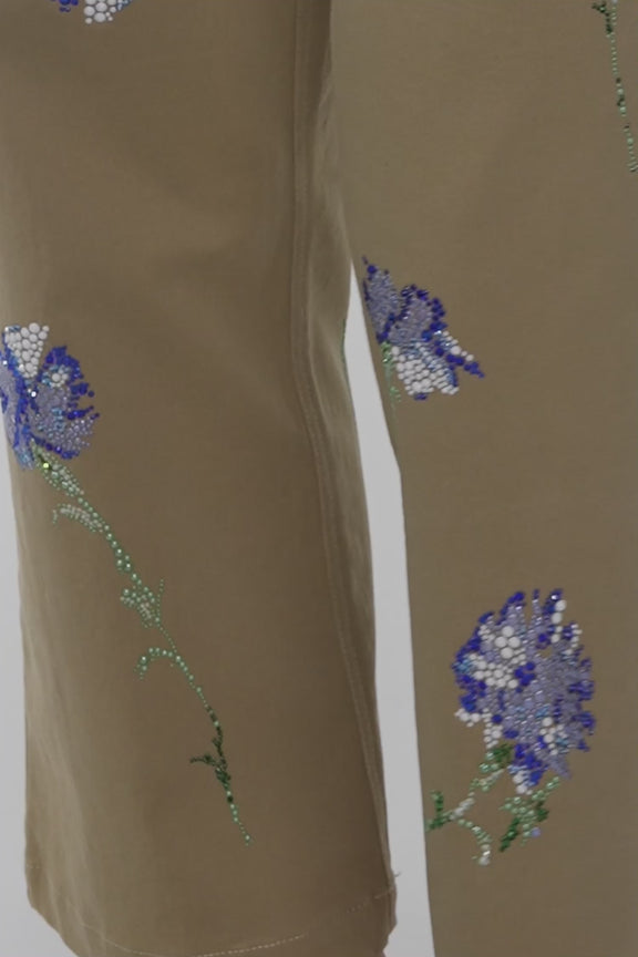 'CECIL BEATON BLUE CARNATION' CROPPED WIDE LEG PANT - PANTS - Libertine