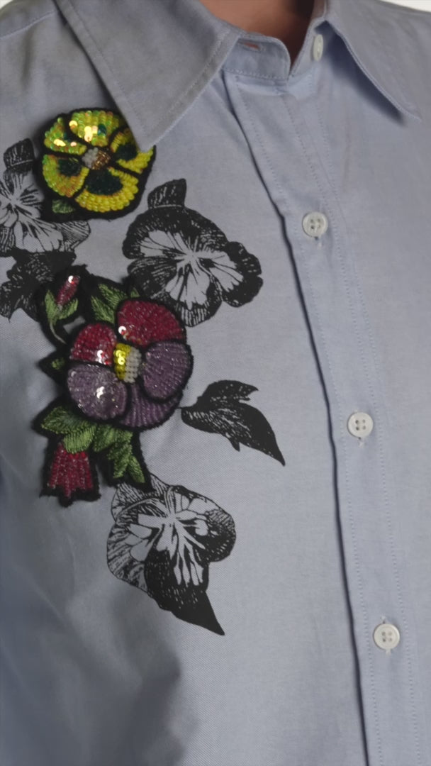 'PANSY GARDEN PATCH' NEW CLASSIC SHIRT - - Libertine