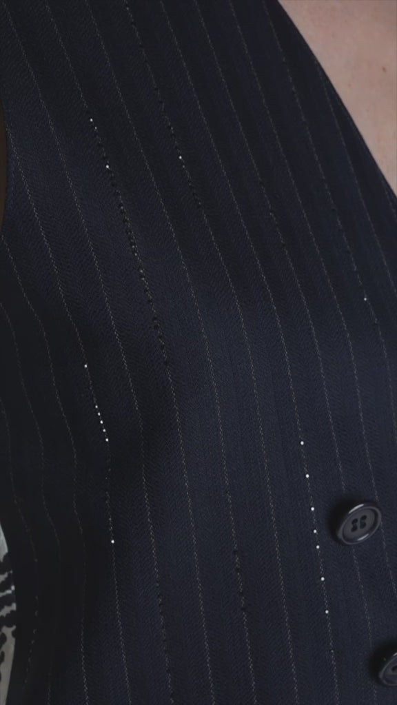 'CRYSTAL PINSTRIPE' WAISTCOAT - - Libertine