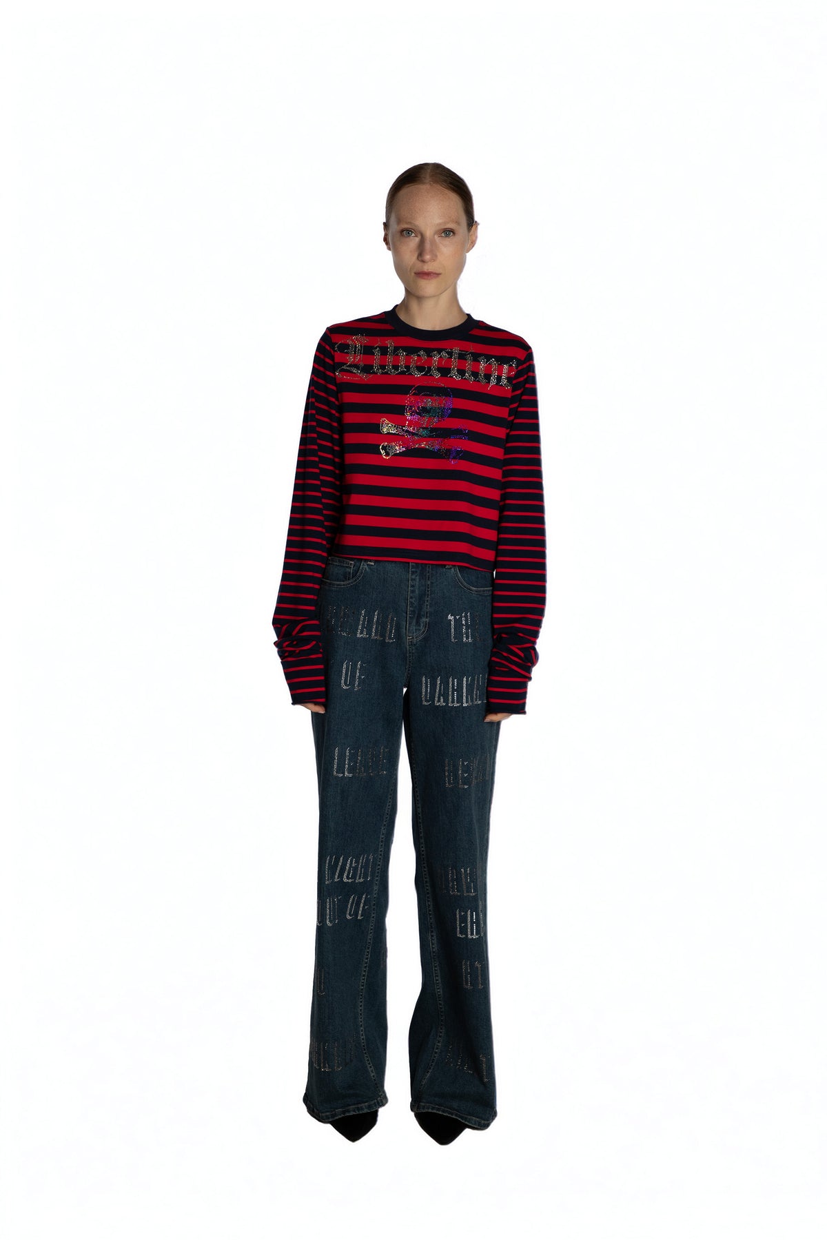 'SKULL N BONES' LONGEST SLEEVE T SHIRT - - Libertine