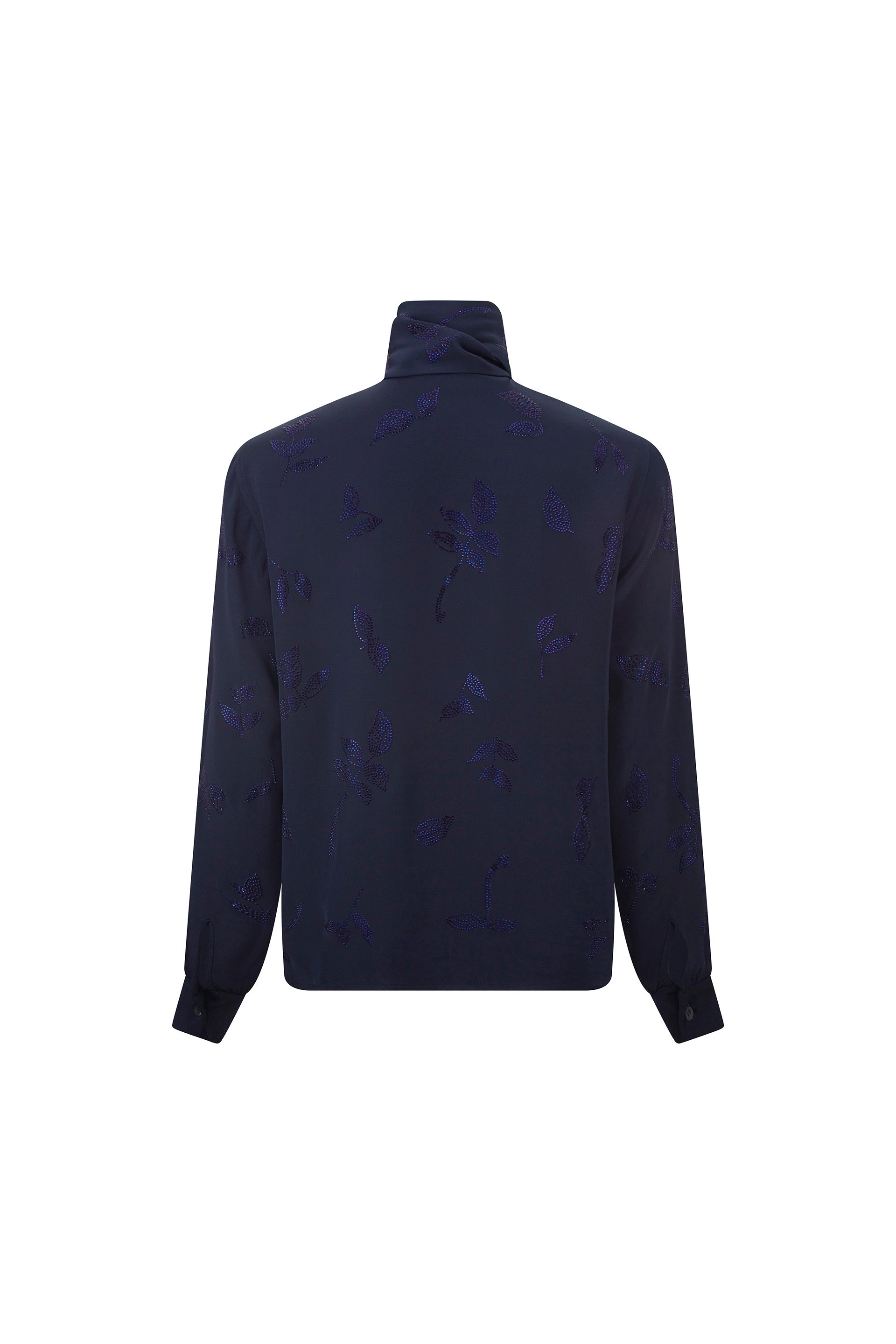 'KIND OF BLUE' SLIM KEITH TIE BLOUSE -  - Libertine